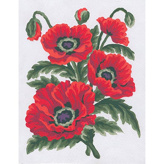 Collection D&#x27;Art Poppies Stamped Needlepoint Kit